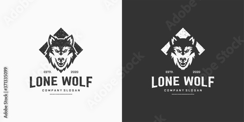 Wolf Vintage Logo Stock Vector
