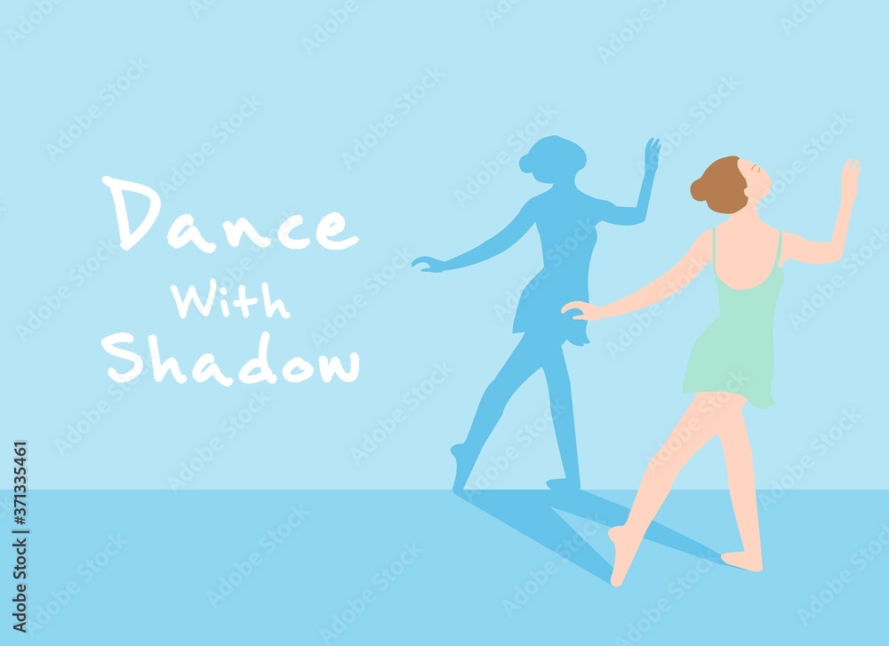Dance with shadow vector illustration Dance with shadow vector illustration