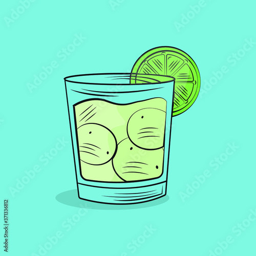 gin and tonic logo design template.
