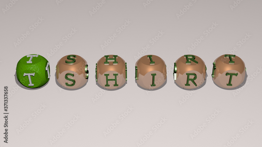 tshirt text of cubic individual letters - 3D illustration for design and background tshirt text of cubic individual letters - 3D illustration for design and background