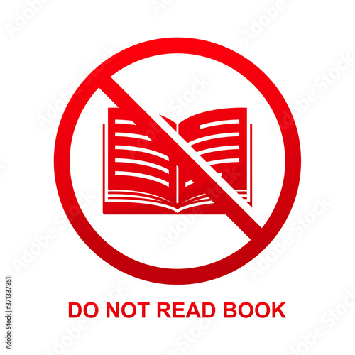 Do not read book sign isolated on white background vector illustration.