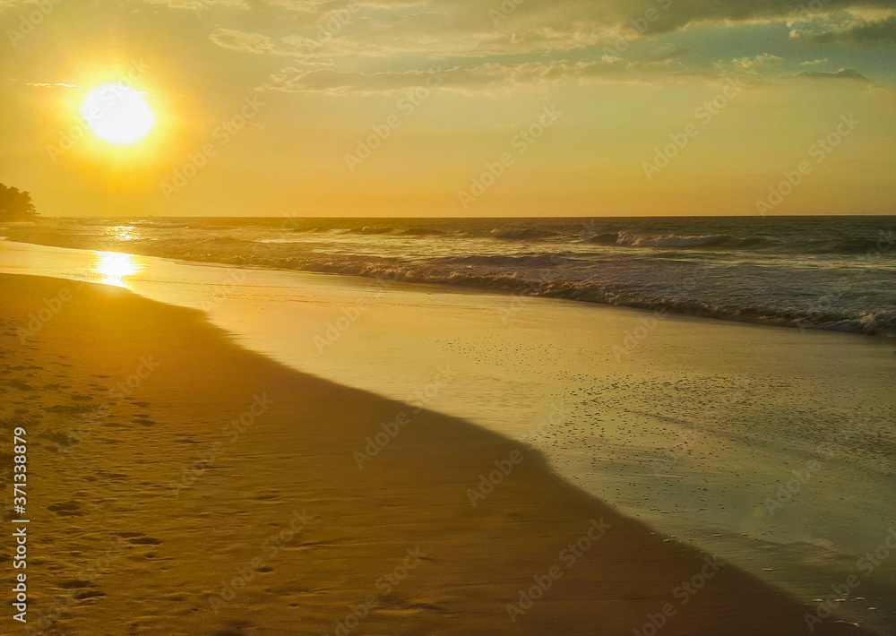 sunset on mancora beach