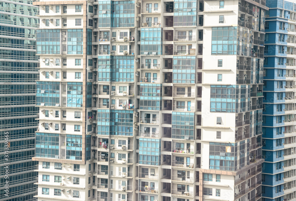 Residential living in Manila high rise apartment buildings. Residential living in Manila high rise apartment buildings.
