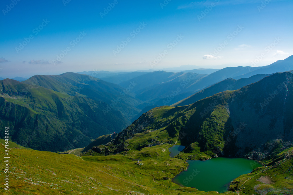 Fototapeta premium landscape with Fagaras mountains in summer