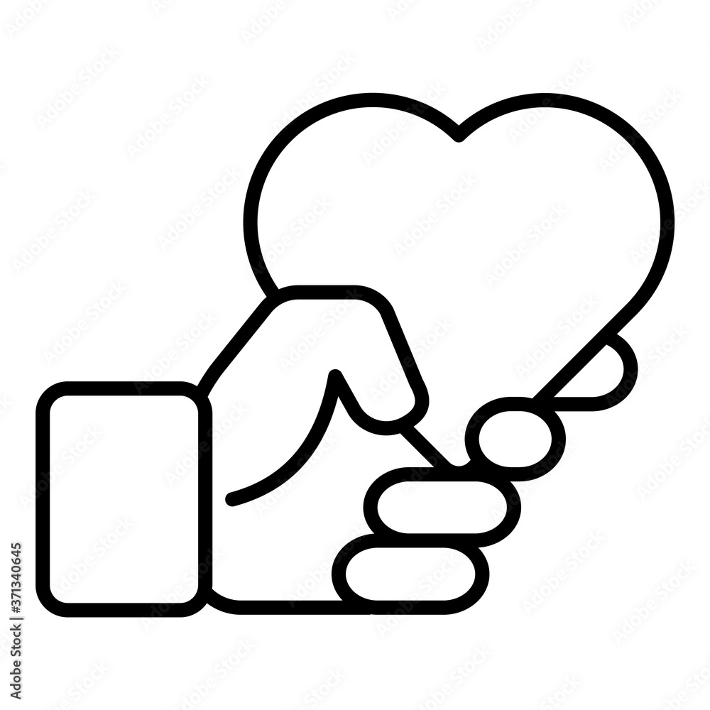Heart In Hand Flat Icon Isolated On White Background Heart In Hand Flat Icon Isolated On White Background