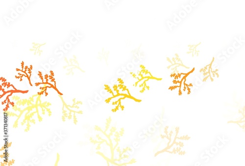 Light Orange vector doodle pattern with branches.