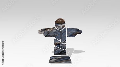 landmark christ the reedemer 3D icon standing on the floor - 3D illustration for architecture and city photo