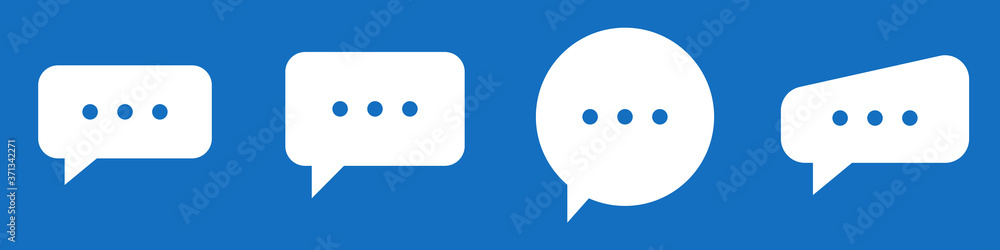 Burbujas de diálogo. Conjunto de burbujas. Mensaje. Globo o conversación. Ilustración vectorial fondo azul Burbujas de diálogo. Conjunto de burbujas. Mensaje. Globo o conversación. Ilustración vectorial fondo azul