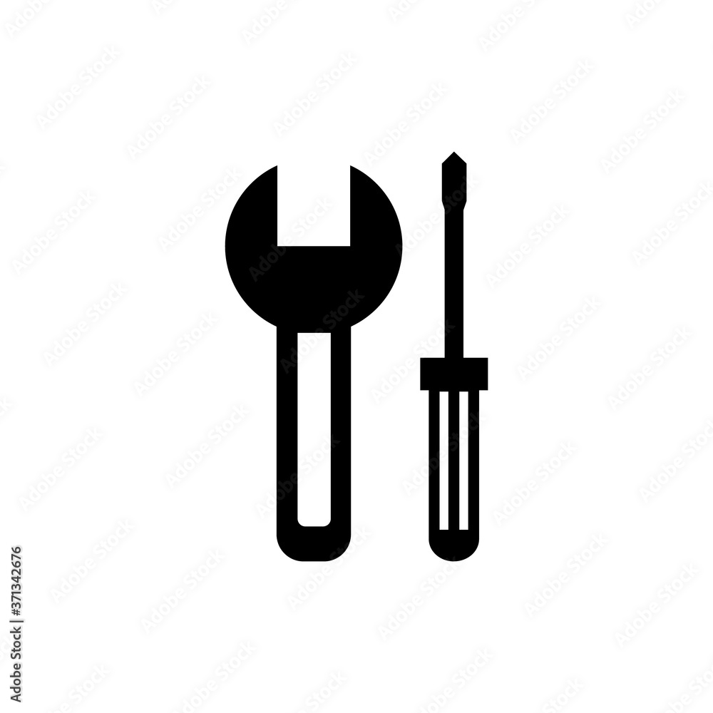 Wrench and screwdriver isolated on white background Wrench and screwdriver isolated on white background