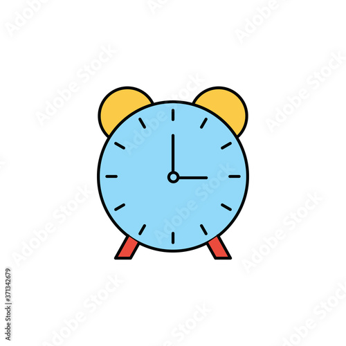 Alarm clock in trendy flat style