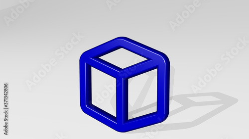 module 3D icon casting shadow - 3D illustration for background and space