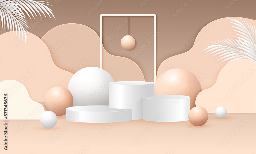 Fototapeta premium Abstract Mock up scene Vector illustration with podium geometry shape