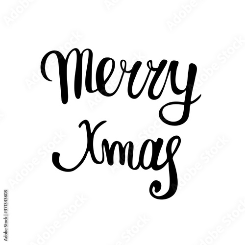 Hand draw Merry Xmas lettering.