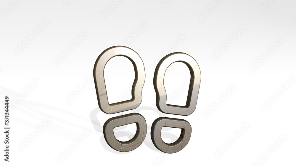 POLICE FOOTSTEPS 3D icon standing on the floor - 3D illustration for editorial and car POLICE FOOTSTEPS 3D icon standing on the floor - 3D illustration for editorial and car