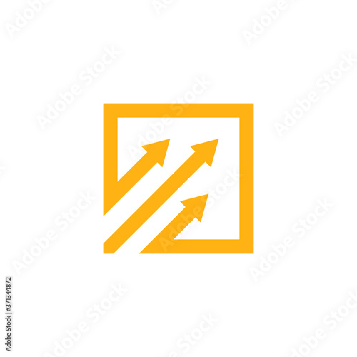 Free Download Arrow data logo. Arrow data icon with rectangle shape.  arrow up square business logo template. Vector stock illustration. - GFXLoad