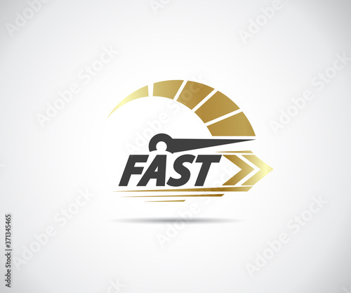 Speed, vector logo racing event, with the main elements of the modification speedometer