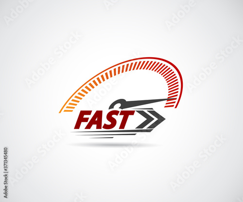 Speed, vector logo racing event, with the main elements of the modification speedometer