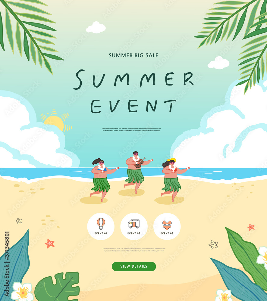 summer shopping event illustration. Banner
