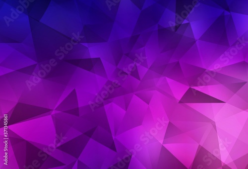 Dark Purple vector gradient triangles pattern.