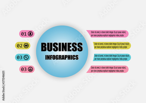The circle vector design template icon for illustration. Planning presentation business infographic template with 4 options. Creative concept planning used for web banner.