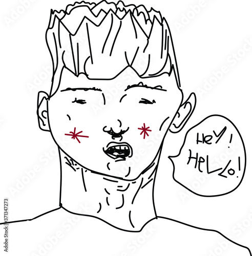A portrait parody of a man.