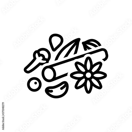 Black line icon for garam masala