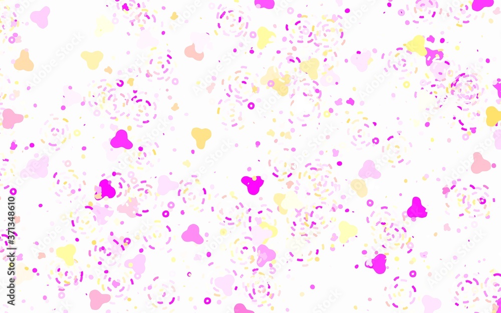 Light Pink, Yellow vector pattern with random forms.