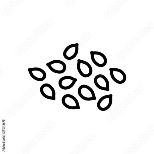 Black line icon for sesame seed
