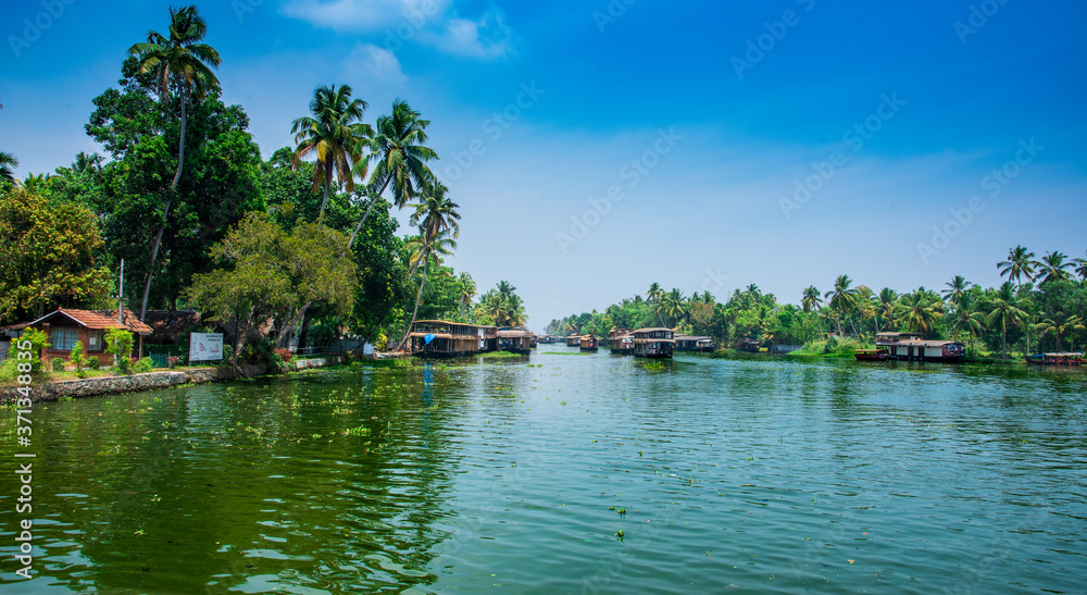 tropical island in Alapuzha, Kerala.
