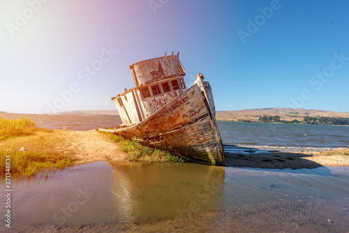 Shipwreck near Point Reyes National Seashore  Northern California.