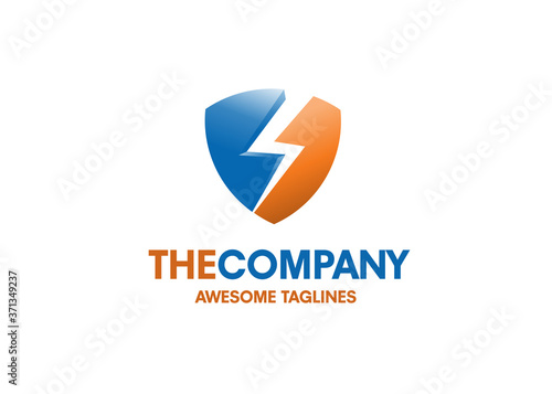 Free Download Creative electric shield logo design template, Modern vector symbol of electric power protection, bolt sign with shield, Electric Power Shield, Modern Shield Symbol Logo Design - GFXLoad