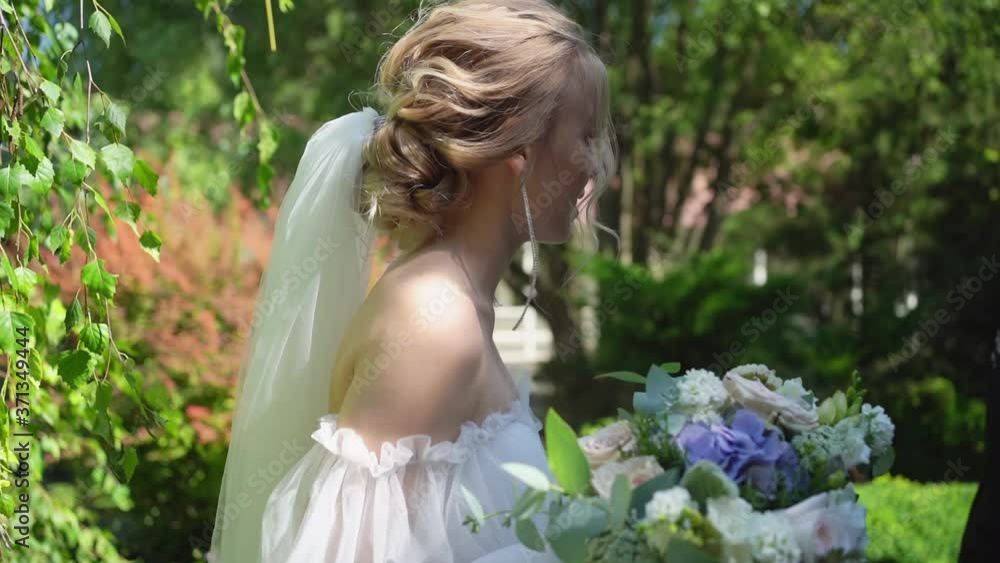 bride is worried, afraid and shakes before meeting groom. bride is worried, afraid and shakes before meeting groom.