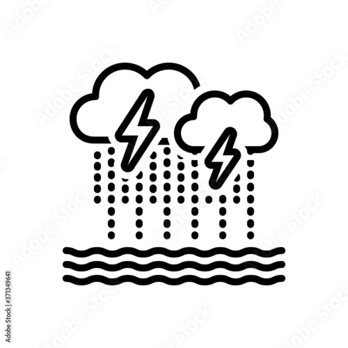 Black line icon for severe