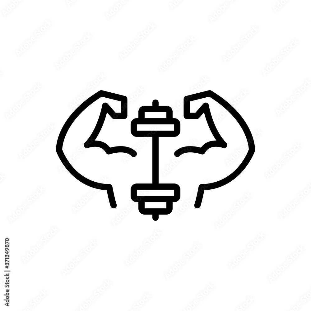 Fototapeta premium Black line icon for athletic