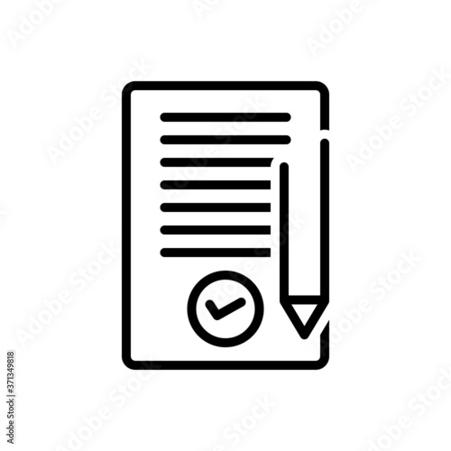Black line icon for agreement