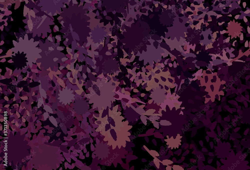 Dark Purple vector pattern with random forms. Dark Purple vector pattern with random forms.