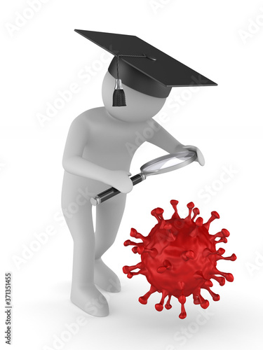 Studying of virus on white ...
