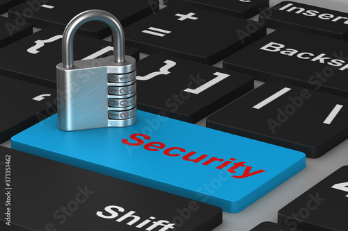 Security button and padlock...