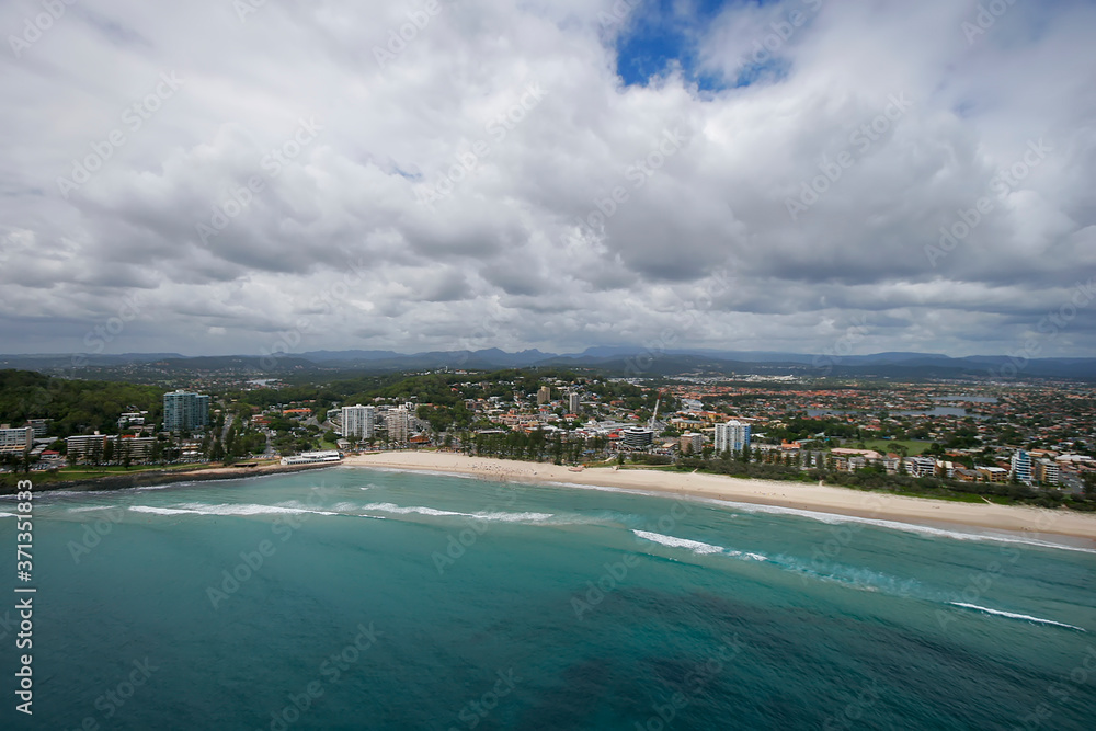 Aerial shot of Gold Coast beachfront