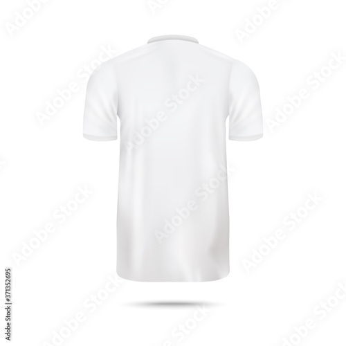 Plain white T-shirt - blank mockup from back view - vector illustration.