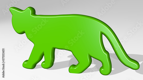 CAT 3D icon casting shadow - 3D illustration for animal and background