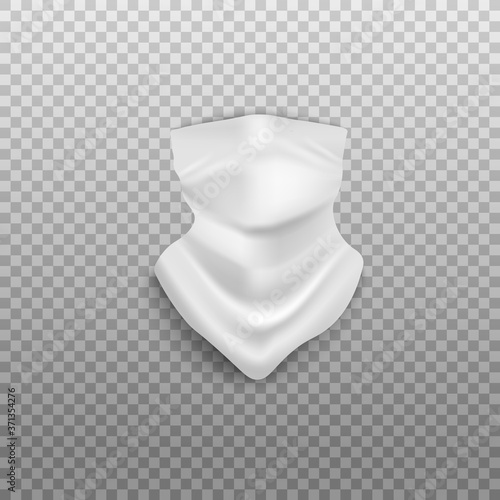 Bandana knotted in gangster or western style realistic vector mockup isolated.