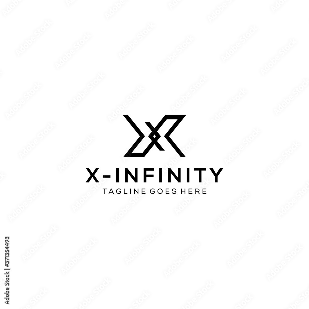 Creative Illustration luxury X infinity sign monogram logo design template