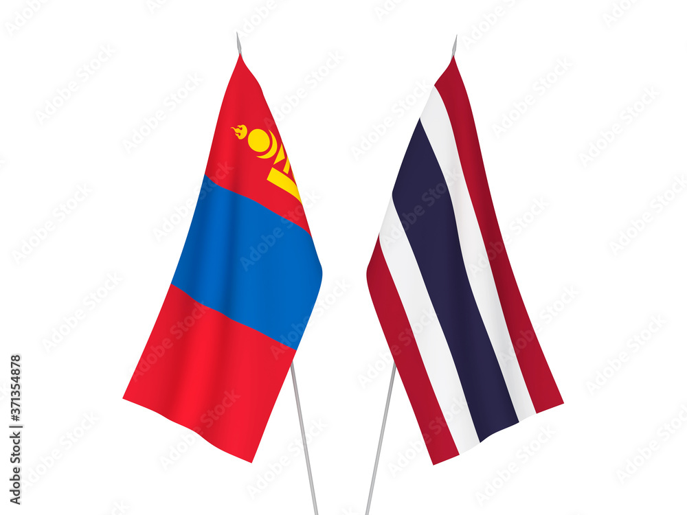 Thailand and Mongolia flags