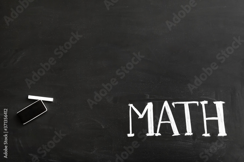 Word MATH on school blackboard