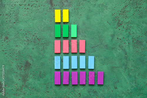 Colorful wooden domino bloc...