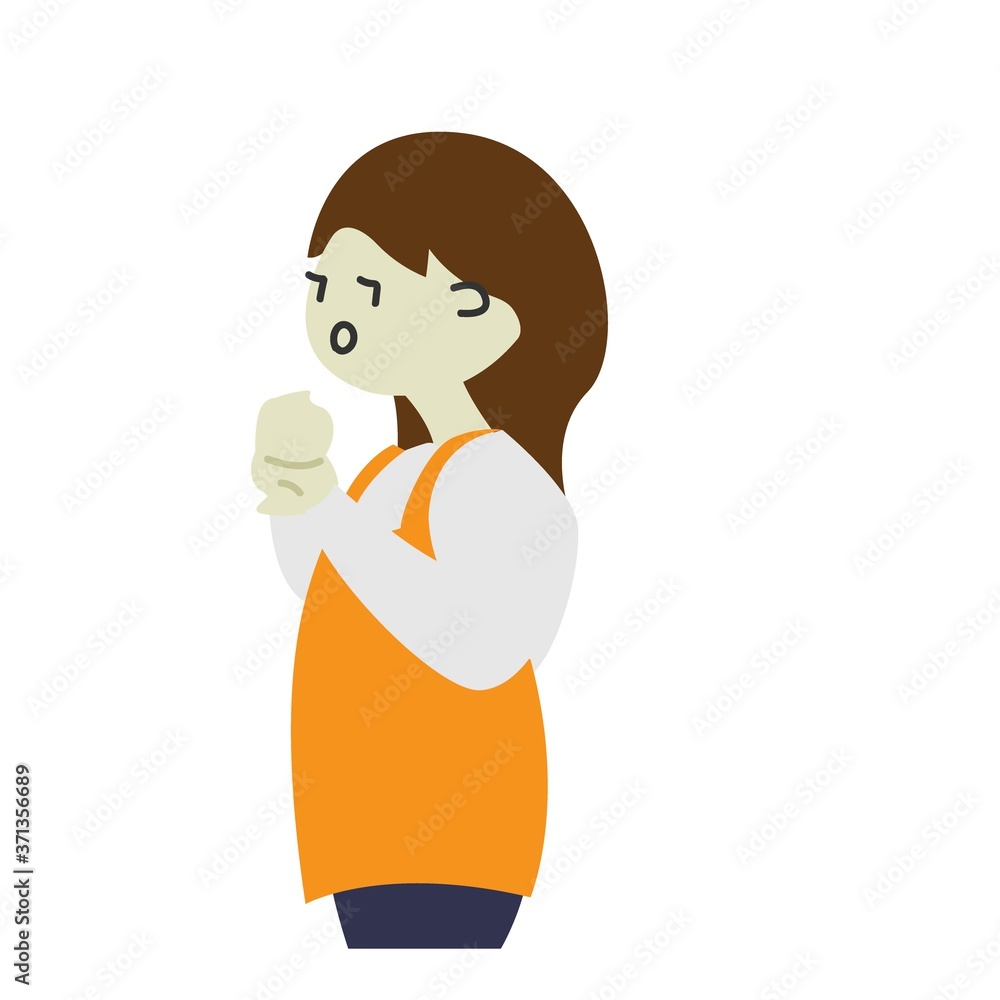illustration of a woman in an apron - convinced illustration of a woman in an apron - convinced