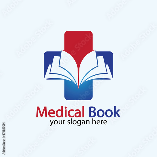 Medical Book Logo icon design vector,health book education logo Designs Inspiration.