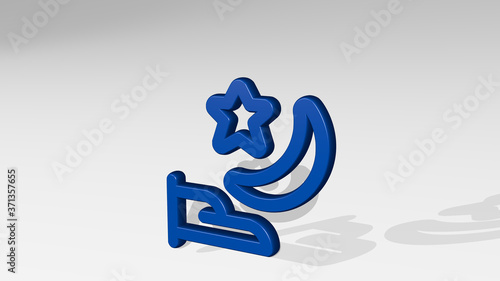 RELIGION ISLAM HAND 3D icon casting shadow - 3D illustration for church and architecture