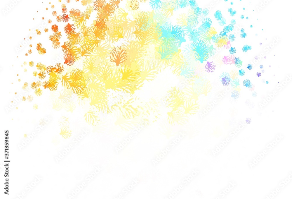 Light Blue, Yellow vector elegant template with leaves. Light Blue, Yellow vector elegant template with leaves.